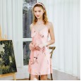 Pajamas silk pajamas ladies summer crane sexy suspenders nightdress home service DQ1011