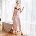 Yaoting explosion silk pajamas ladies summer long sexy suspenders nightdress home service CQ11