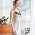 Yaoting explosion silk pajamas ladies summer long sexy suspenders nightdress home service CQ11