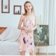 Yao Ting explosive silk sexy pajamas ladies summer lace sexy suspenders night skirt home service DQ1138