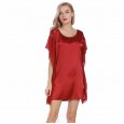 Yaoting classic explosion silk pajamas ladies dream summer nightdress sexy round neck home service