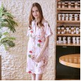 Yao Ting Basic Silk Sexy Ladies Nightdress Summer Silk Shirt Feminine Pajamas Home Service SQ796
