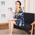Yaoting fashion silk sexy ladies nightdress summer silk shirt feminine pajamas home service SQ590