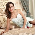 Yaoting summer suspender nightdress ladies silk lace sexy pajamas home service silk nightdress