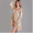 Yaoting spring and summer pajamas female silk nightgown two-piece embroidery Bridesmaid bridesmaid robe 1537
