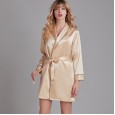 Yaoting spring and summer pajamas female silk nightgown two-piece embroidery Bridesmaid bridesmaid robe 1537