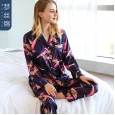 Spring and summer summer new pajamas ladies long-sleeved trousers simulation silk suit thin sexy home service