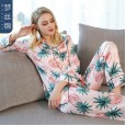Spring and summer summer new pajamas ladies long-sleeved trousers simulation silk suit thin sexy home service