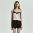 Pajamas women spring and autumn summer sexy lace lace V-neck suspenders shorts loose comfortable home service suit DL