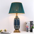 American ceramic simple table lamp retro European modern high-end hotel living room soft bedside table bedroom table lamp