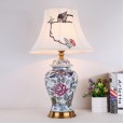 Chinese retro high-end ceramic table lamp living room atmosphere home study wedding room bedroom bedside table lamp
