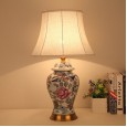 Chinese retro high-end ceramic table lamp living room atmosphere home study wedding room bedroom bedside table lamp