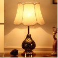 American simple ceramic table lamp bedroom living room hotel villa high-end luxury warm light bedside lamp