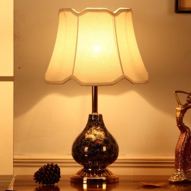 American simple ceramic table lamp bedroom living room hotel villa high-end luxury warm light bedside lamp