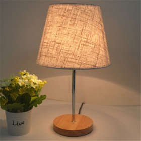 Wooden bedroom bedside table lamp creative fashion personality linen study dormitory decoration table lamp