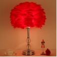 Feather table lamp bedroom bedside lamp Nordic creative personality stylish warm romantic romantic warm light Korean modern minimalist
