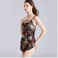 New simulation silk pajamas women summer sexy underwear thin section suspenders shorts suit home service YT