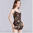 New simulation silk pajamas women summer sexy underwear thin section suspenders shorts suit home service YT