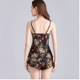 New simulation silk pajamas women summer sexy underwear thin section suspenders shorts suit home service YT