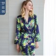 New spring and autumn simulation silk strap trousers pajamas long-sleeved home service three-piece suit home service