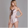 New sexy pajamas female summer silk fun deep V lace hot temptation Siamese home service YT