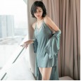 Pajamas women autumn ice silk spring autumn and winter thin section sexy lace lace sexy suspenders nightdress nightgown two-piece suit