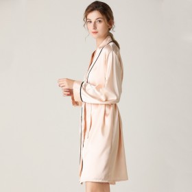 Simulation silk pajamas female simulation silk nightgown lace strap nightdress two-piece nightdress bathrobe home service DL