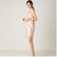 Simulation silk pajamas female simulation silk nightgown lace strap nightdress two-piece nightdress bathrobe home service DL