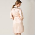 Simulation silk pajamas female simulation silk nightgown lace strap nightdress two-piece nightdress bathrobe home service DL