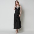 Spring and autumn summer simulation silk pajamas women's lace sexy V-neck long suspenders nightdress home service generation DL