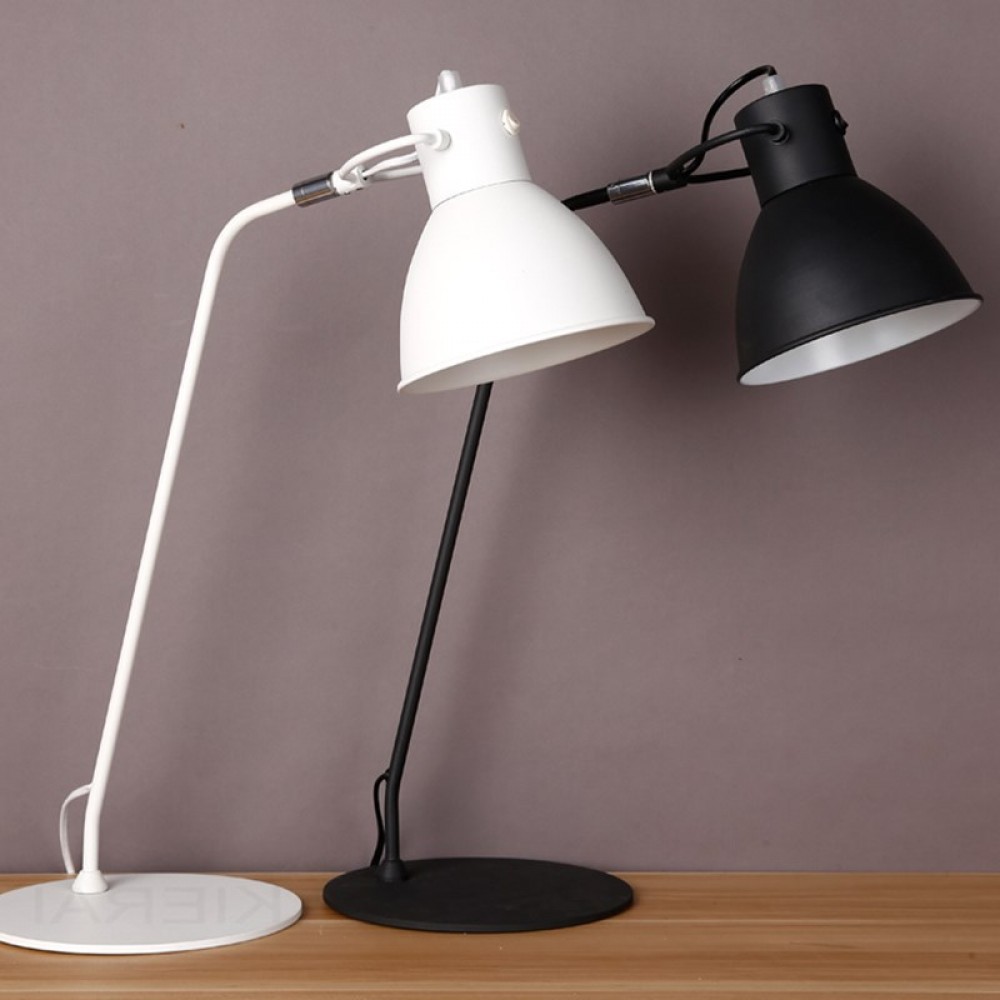 Simple office work table lamp bedroom bedside lamp plug-in home college students study desk table lamp eye protection