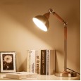 Nordic solid wood reading table lamp eye protection simple creative net red office study bedroom bedside iron table lamp