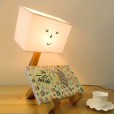 Bedroom table lamp modern minimalist solid wood fabric bedside warm Nordic personality wedding room creative warm light