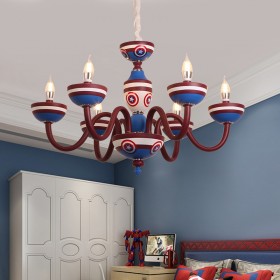 Children's room chandelier Captain America creative cartoon Mediterranean bedroom lamp Nordic eye protection boy and girl room lamp