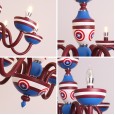 Children's room chandelier Captain America creative cartoon Mediterranean bedroom lamp Nordic eye protection boy and girl room lamp