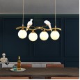 Strip restaurant bird chandelier Nordic new post-modern simple ground glass creative dining table study lamp