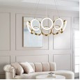 Postmodern ring chandelier creative art simple golden villa Nordic designer light luxury living room lamp