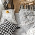 Nordic simple small fresh and cute cat cotton 1.8 meters four-piece cartoon 4 three-piece bed linen