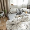 Nordic simple small fresh and cute cat cotton 1.8 meters four-piece cartoon 4 three-piece bed linen