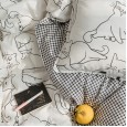 Nordic simple small fresh and cute cat cotton 1.8 meters four-piece cartoon 4 three-piece bed linen