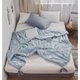 Nordic solid color small fresh and simple embroidery love bowknot Tencel Xia Liang is air-conditioned thin quilt