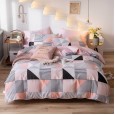 Net red models Nordic style cotton four-piece cotton bedding dormitory bed sheets single quilt three-piece