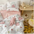 The new cute cartoon cotton four-piece cotton multi-piece bedding set of three or four