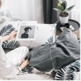 Nordic cotton small fresh wind four-piece cotton active printing quilt cover bed linen