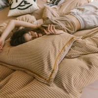 Albacani Thousands Birds Brushed Thickening Four-piece Nordic Style Simple Brushed Quilt Cover Sheet