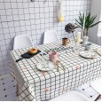 Nordic fabric small fresh and simple tablecloth lattice marble pattern cotton and linen table cloth long table