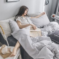 Spring and summer new cotton four-piece suit Scandinavian simple fashion cotton quilt cover bed bed bed three-piece suit