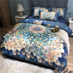 American digital printing milk velvet four-piece suit autumn and winter thick warm baby velvet coral velvet 1.8m bed quilt cover