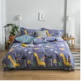 Age-reducing cartoon 13372 cotton printing four-piece double bed set quilt cover bed sheet