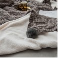 Autumn and winter chenille knitted lamb down blanket solid color sofa cover blanket shawl thickened double warm quilt cover blanket